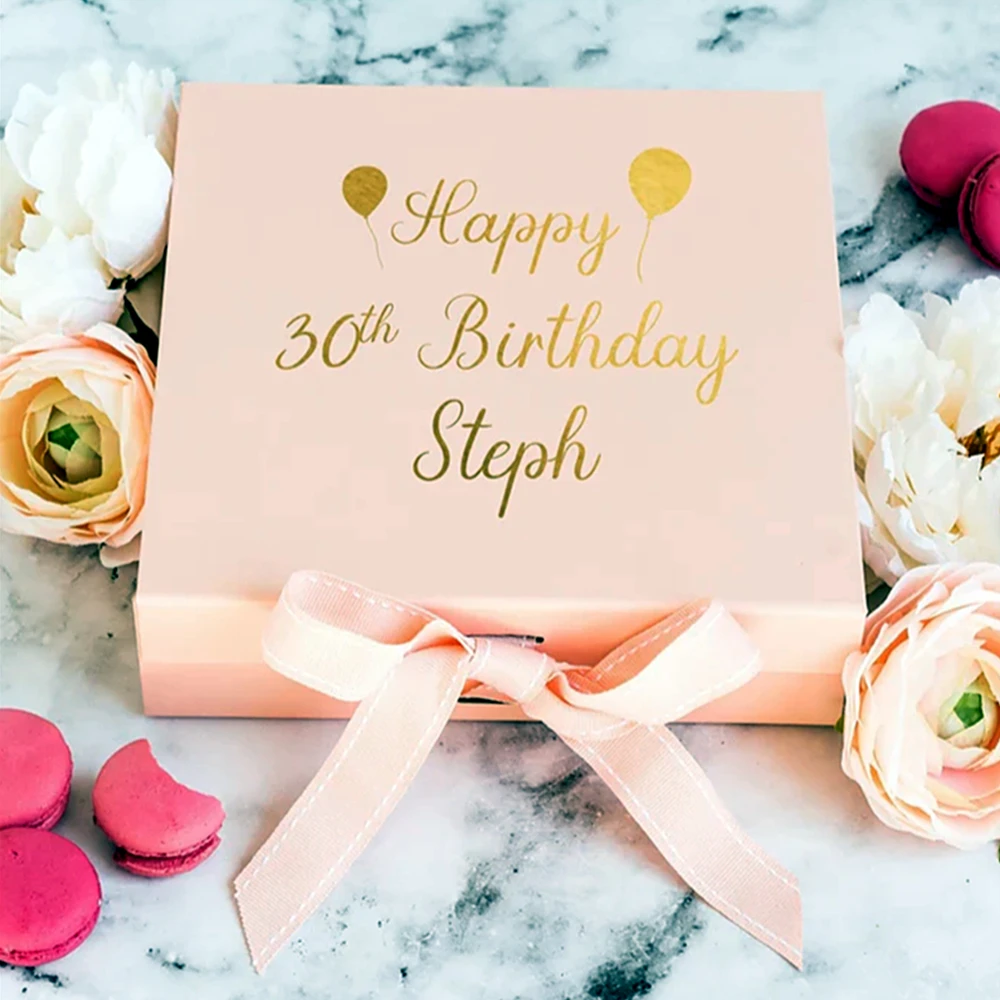 Custom foil gold selected printing,Birthday rose gold Gift Box with Name,Happy Birthday Gift Box,30th Birthday Gift Box,Editable
Custom foil gold selected printing,Birthday rose gold Gift Box with Name,Happy Birthday Gift Box,30th Birthday Gift Box,Editable