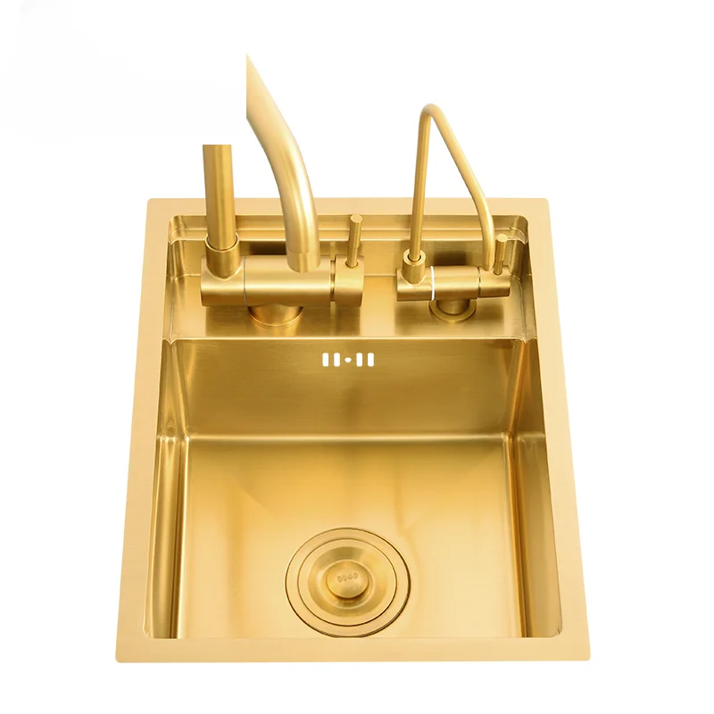 Hidden Brushed Golden Kitchen Sink Small Single Bowl Bar Balcony Sink Hidden Kitchen Sink Stainless Steel 45x35Cm Kitchen Faucet
Hidden Brushed Golden Kitchen Sink Small Single Bowl Bar Balcony Sink Hidden Kitchen Sink Stainless Steel 45x35Cm Kitchen Faucet