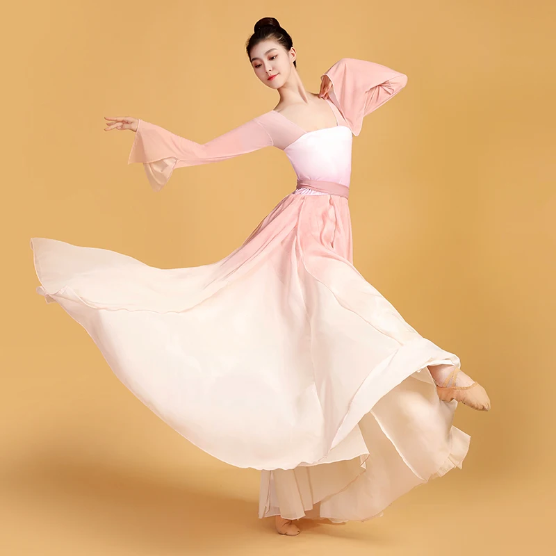 

Classical Dance Costume Practice Clothes Performance Costumes Elegant Fairy National Hanfu Dance Wear Yangko Folk Dance Dress