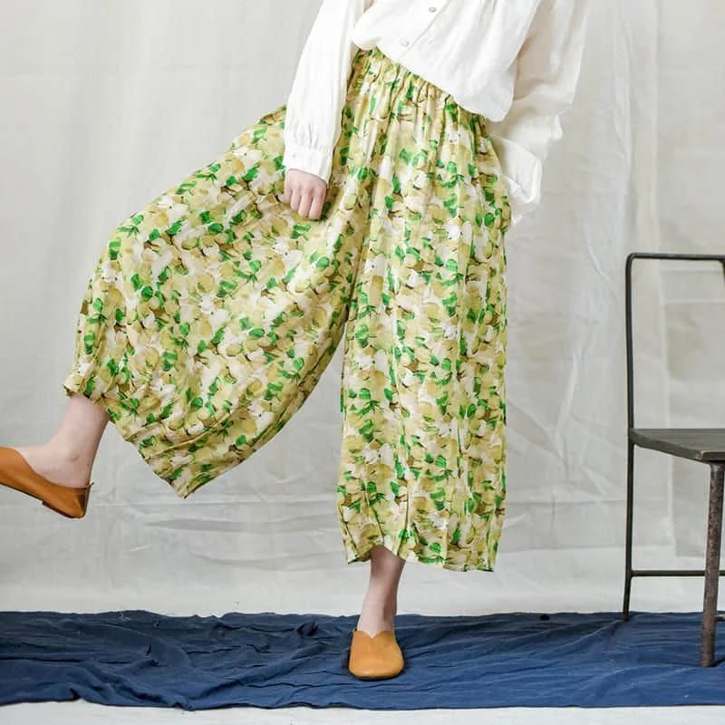 Cotton Linen Pants Women Elastic Waist Floral Oversized Harem Pants Casual Loose Baggy Pants Vintage Korean Style Lantern Pants
Cotton Linen Pants Women Elastic Waist Floral Oversized Harem Pants Casual Loose Baggy Pants Vintage Korean Style Lantern Pants