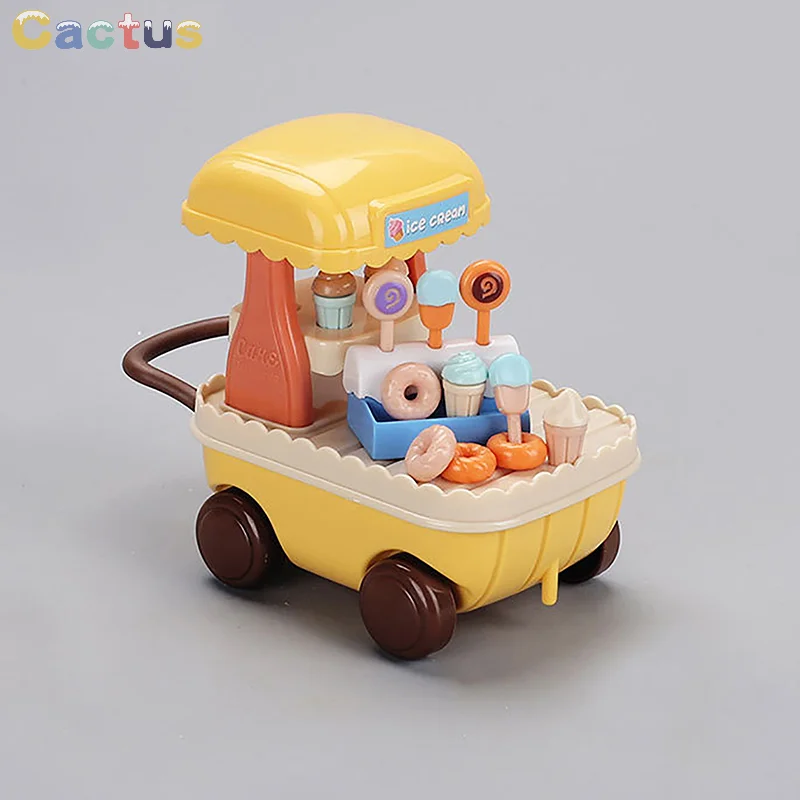 

Милый миниатюрный кукольный домик в масштабе 1:12, модель игрушки, микро-еда, десерт, мороженое, грузовик, кукольный домик, аксессуары, подарок