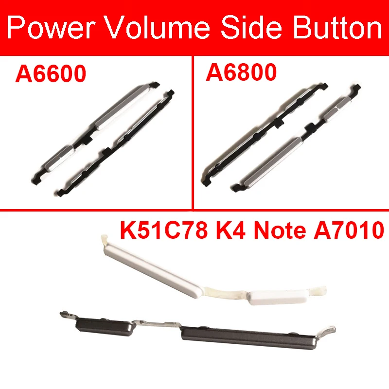 

Volume Key + Power Side Button For Lenovo A6600 A6800 K51C78 K4 Note A7010 Power Volume Control Switch Side Keypad Repair Parts