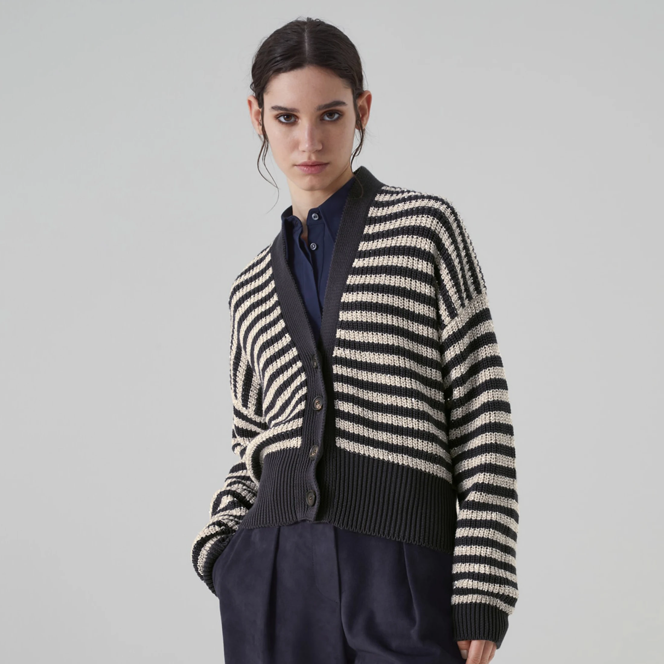 NIGO Women's Fashion Cotton V-Neck Striped Single Breasted Casual Knitted Cardigan Striped Cotton Cardigan Ngvp #nigo6839
NIGO Women's Fashion Cotton V-Neck Striped Single Breasted Casual Knitted Cardigan Striped Cotton Cardigan Ngvp #nigo6839