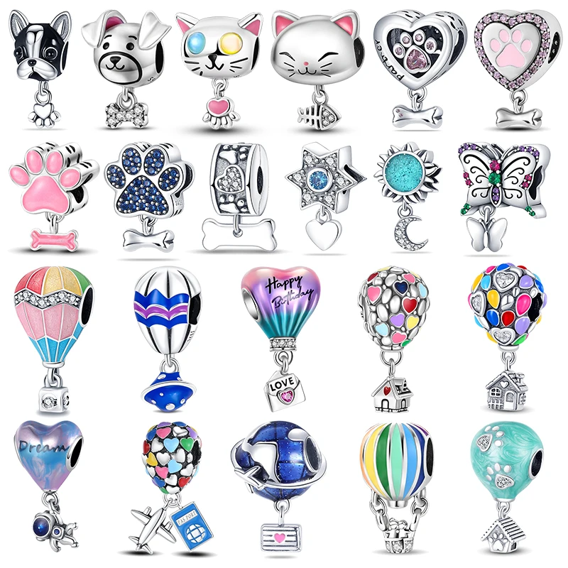 New Cute Heart Pet Paw Charms Fit Pandora 925 Original Bracelets 100% 925 Silver Balloon Charms Beads for Birthday Jewelry Gifts
New Cute Heart Pet Paw Charms Fit Pandora 925 Original Bracelets 100% 925 Silver Balloon Charms Beads for Birthday Jewelry Gifts