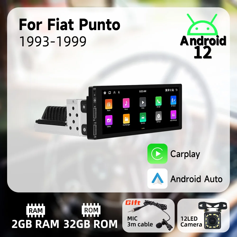 Автомагнитола 1Din для Fiat Punto 1993-1999 с экраном 6,9 дюйма, мультимедийная стереосистема на платформе Android, Автомагнитола для Carplay с GPS-навигацией
Автомагнитола 1Din для Fiat Punto 1993-1999 с экраном 6,9 дюйма, мультимедийная стереосистема на платформе Android, Автомагнитола для Carplay с GPS-навигацией