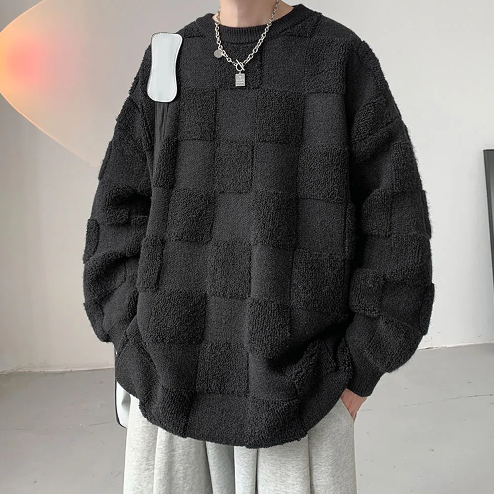 Mens Large Autumn Winter Korean Towel Check Design Fashion O-neck Sweater Loose Casual Streetwear Knitted Pullover Men's Sweater
Mens Large Autumn Winter Korean Towel Check Design Fashion O-neck Sweater Loose Casual Streetwear Knitted Pullover Men's Sweater