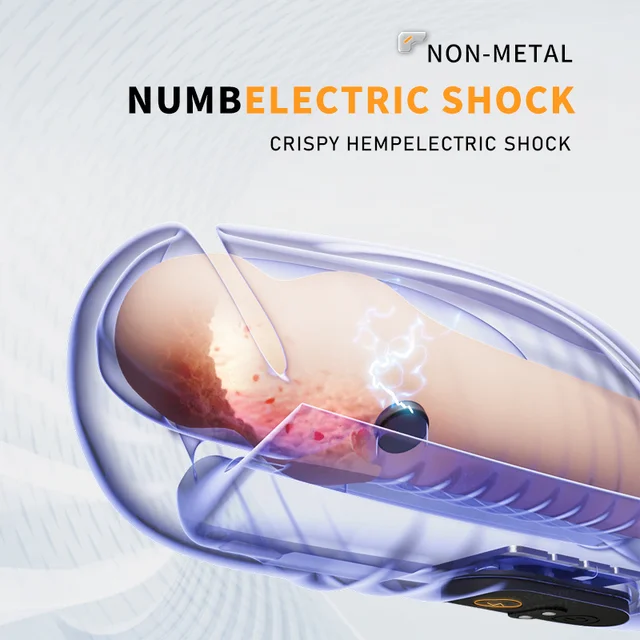 Vibromasseur de pénis à impulsion de choc électrique sans fil, entraîneur de retard de pénis, anneau de coq, masseur de gland, machine de sexe masculin, mastjaune, jouets sexuels 2