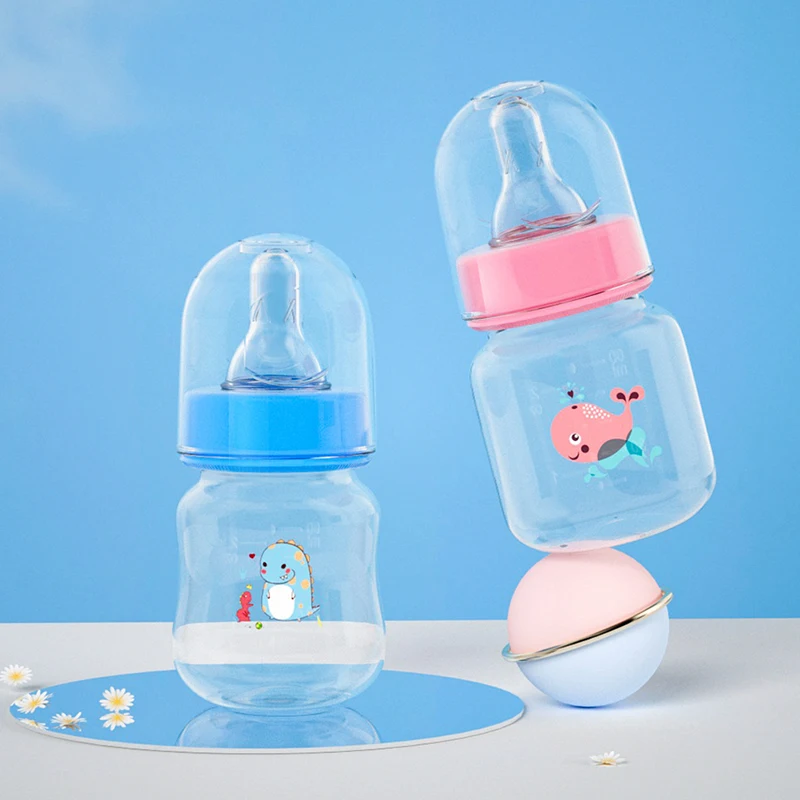 

60ML Baby Newborn Mini Portable Feeding Nursing Bottle BPA Free Safe Infant Nursing Nipple Care Feeder Fruit Juice Milk Bottles