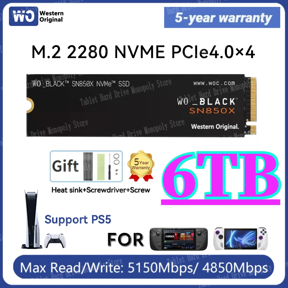 100% Original 990 Pro 4TB 2TB SN850X SSD Internal Solid State PCIe 4.0 M.2 2280 NVMe 2.0 MLC SSD For Laptop Desktop PC For PS5
100% Original 990 Pro 4TB 2TB SN850X SSD Internal Solid State PCIe 4.0 M.2 2280 NVMe 2.0 MLC SSD For Laptop Desktop PC For PS5