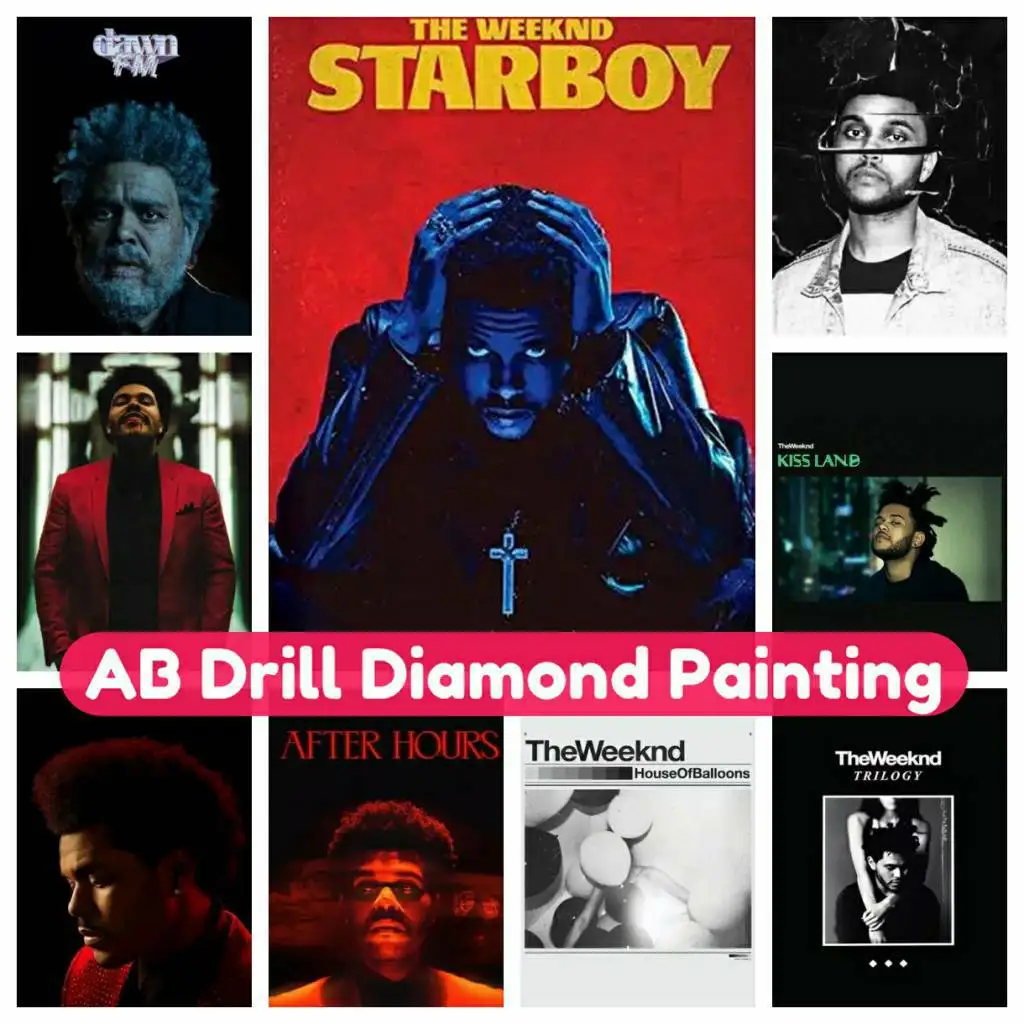 

The Weeknd Singer Kit Art AB Diamond Painting Mosaic 5D DIY Rhinestones Full Drill Embroidery Handmade Home Decor Gift for Kids