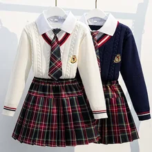 Autumn Children Sets for Girls School Uniform Twinset Kids School Look Girl Clothes Junior Girl Clothing School Clothes