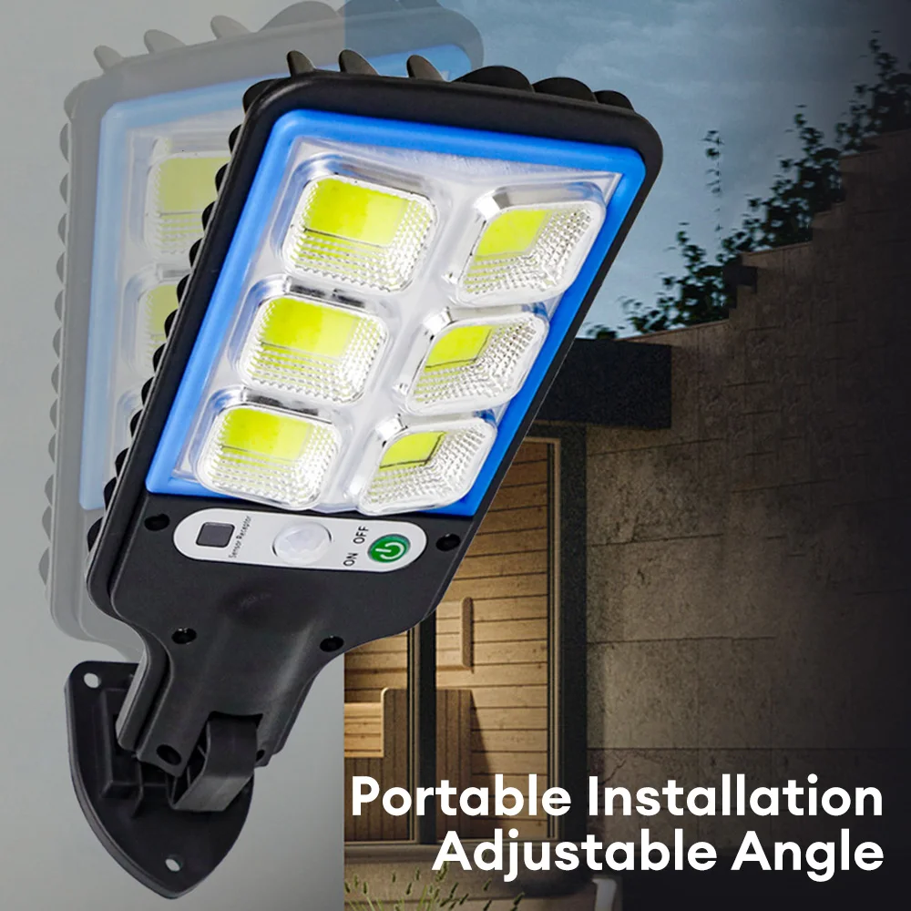 

Outdoor Solar LED COB Lights 3 Light Mode Waterproof Motion Sensor Garage Security Street Lamp Patio Path Yard Garage Wall Lamp