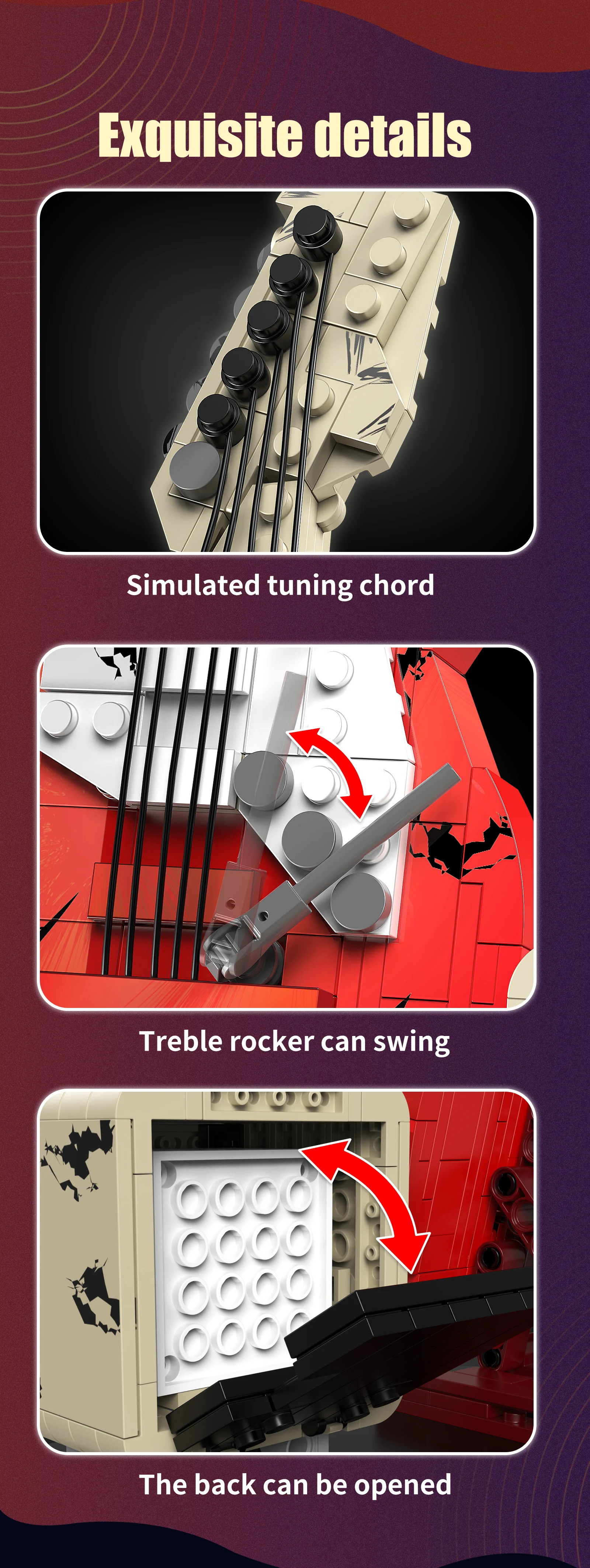 Artist Guitar APP Control Building Blocks Bricks Technical With Bluetooth Audio USB Gift Music Playback Adult Toys Festival Gift Artist Guitar APP Control Building Blocks Bricks Technical With Bluetooth Audio USB Gift Music Playback Adult Toys Festival Gift