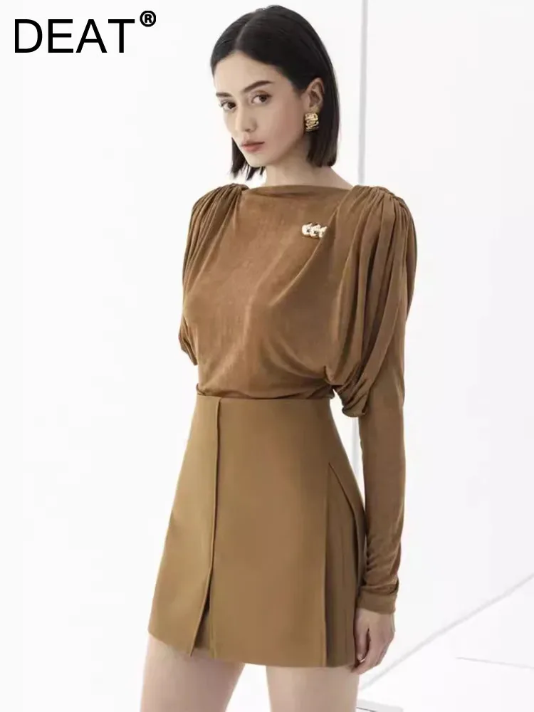 DEAT Elegant 2 Pcs Set Slash Neck Backless Lantern Sleeve Design Tops High Waist Skirt Suit Women's Suit 2024 Summer New 13DL119
DEAT Elegant 2 Pcs Set Slash Neck Backless Lantern Sleeve Design Tops High Waist Skirt Suit Women's Suit 2024 Summer New 13DL119