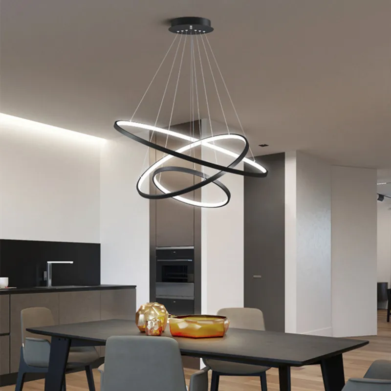 New Black Led Home Dining Table Pendant Lamp Three Circle Dimmable Living Room Ceiling Light Hotel Guest Room Decor Light
New Black Led Home Dining Table Pendant Lamp Three Circle Dimmable Living Room Ceiling Light Hotel Guest Room Decor Light
