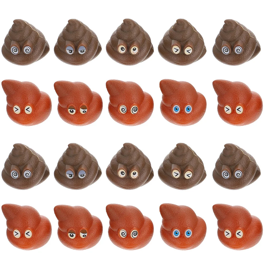 

20 Pcs Poop Toys Simulated Tricky Props Artificial Party Playthings Pvc Realistic Fake