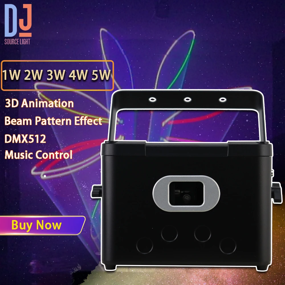 

1W 2W 3W 4W 5W RGB Animation Laser Light Stage Scanning Beam Pattern Projector DMX512 For DJ Disco Party Club Show Stage Effect