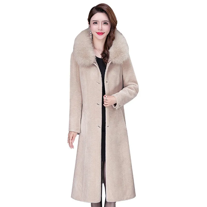Winter New Fashion Thick Sheep Sheared Jacket Women Hooded Fur Granular Velvet Coat Middle-Aged Mom Long Slim Overcoat G2308
Winter New Fashion Thick Sheep Sheared Jacket Women Hooded Fur Granular Velvet Coat Middle-Aged Mom Long Slim Overcoat G2308