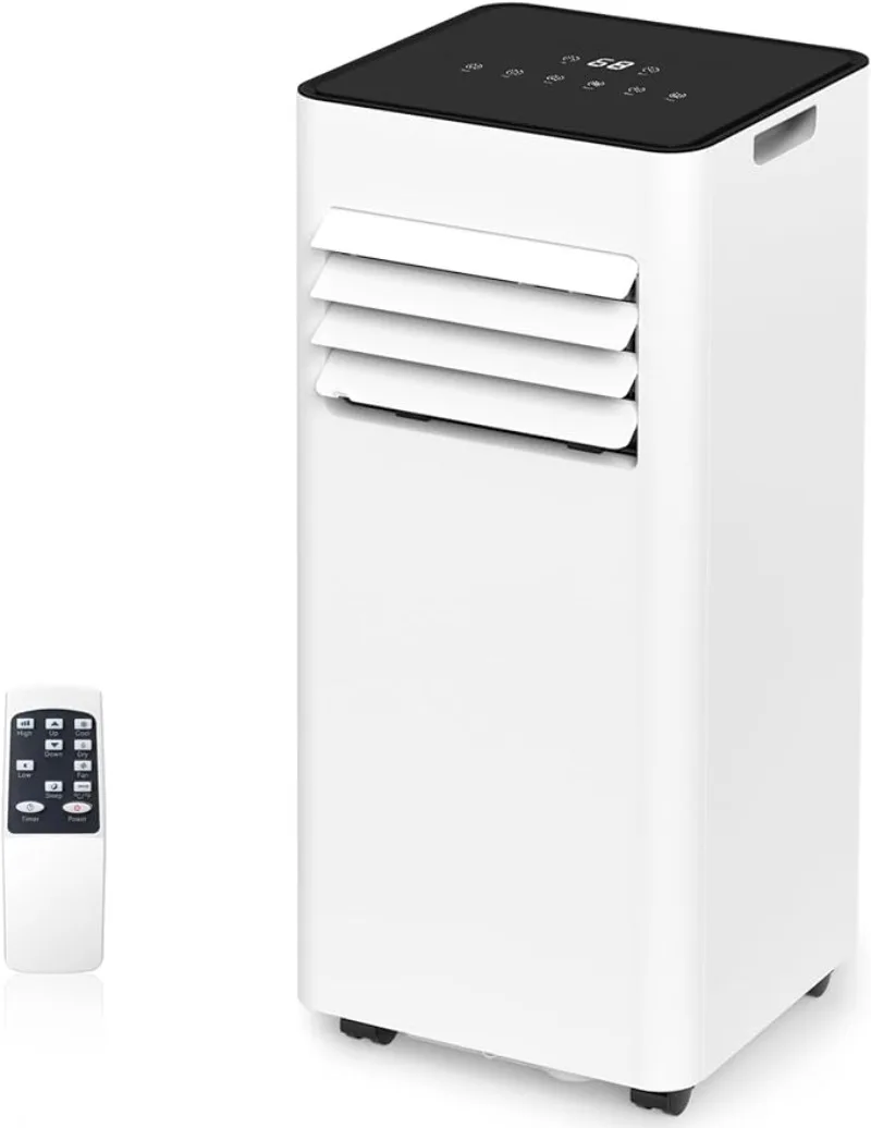 

ZAFRO 10,000 BTU Portable Air Conditioners Cool Up to 450 Sq.Ft, 4 Modes, with Remote Control/LED Display/24Hrs Timer, White