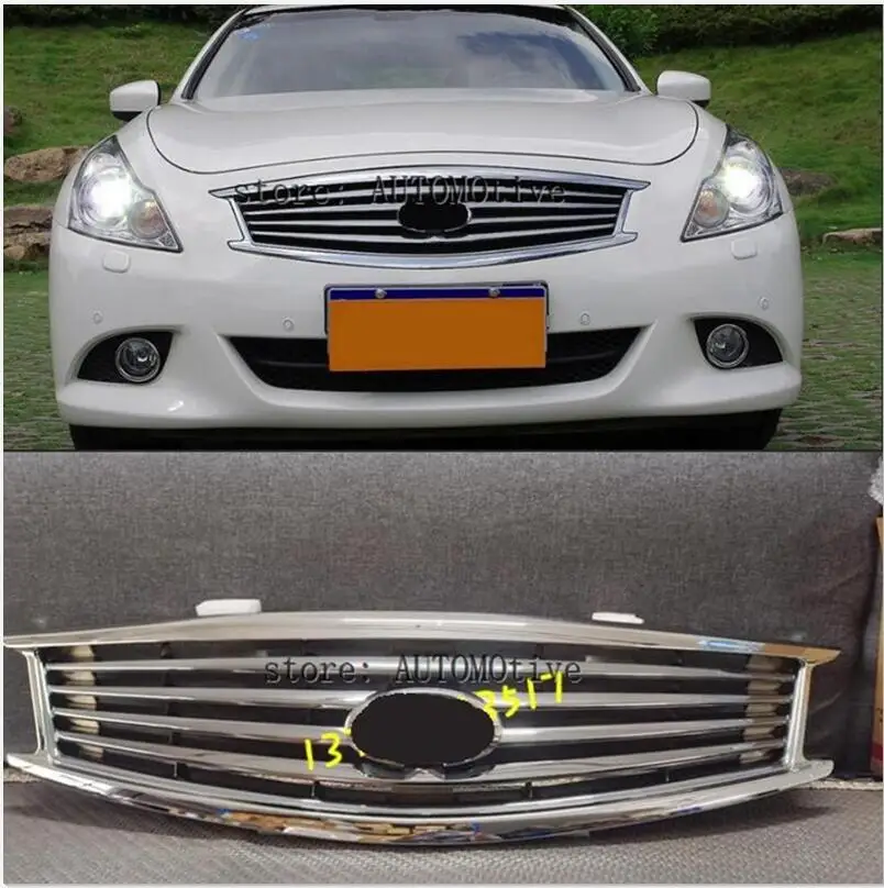 

For Infiniti G25 G37 4 Door Sedan 2010-2013 Q40 Gloss/Matte Black/Carbon Fiber Look Front Grille Grill Upper Bumper Hood Mesh