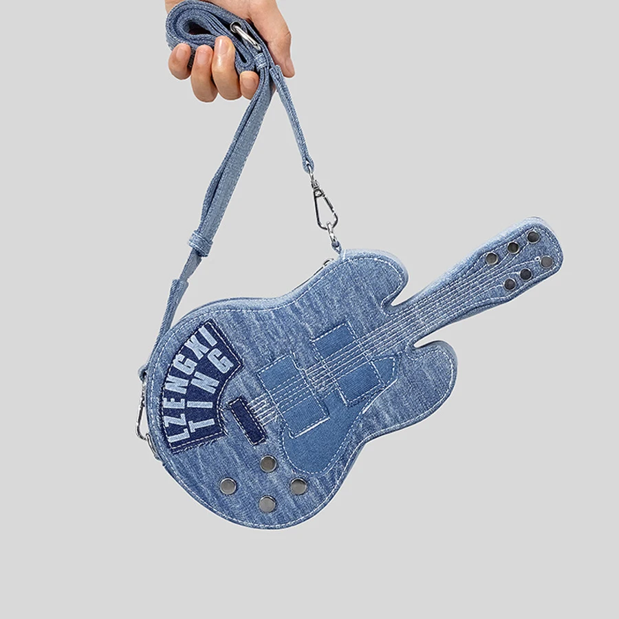 Denim Personality Guitar Design Handbags Luxury Designer Bags For Women 2023 New Fashion High Quality Shoulder Crossbody Purses
Denim Personality Guitar Design Handbags Luxury Designer Bags For Women 2023 New Fashion High Quality Shoulder Crossbody Purses