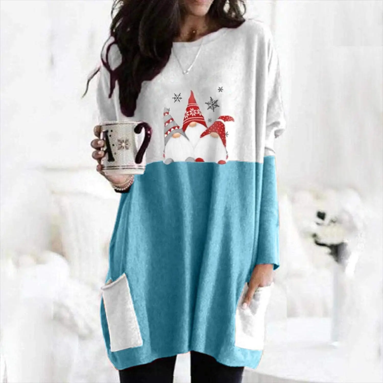 Autumn and Winter New Pullover Elk Pattern Print Women's Round Neck Sweatshirt Long Sleeve Coat Pocket Versatile Top Pullover
Autumn and Winter New Pullover Elk Pattern Print Women's Round Neck Sweatshirt Long Sleeve Coat Pocket Versatile Top Pullover