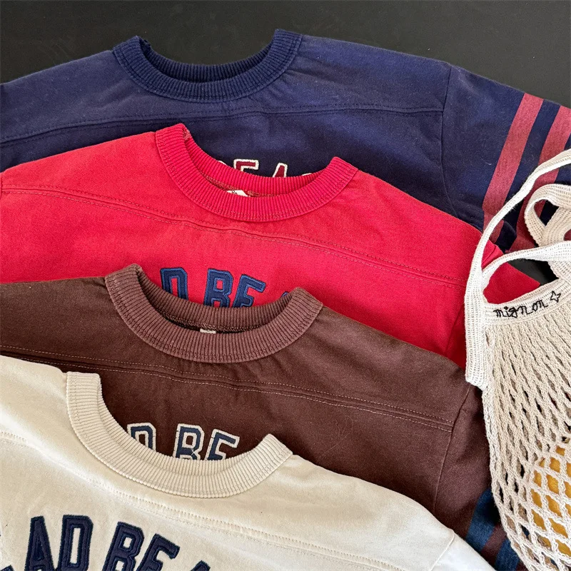 2025 Autumn New Children Long Sleeve T Shirts Boys Girls Letter Embroidery Cotton Tops Kids Casual Sweatshirt Bottoming Shirt 45 Saeaefbd9308a47a7a5ed8bd7a59a6fa9e