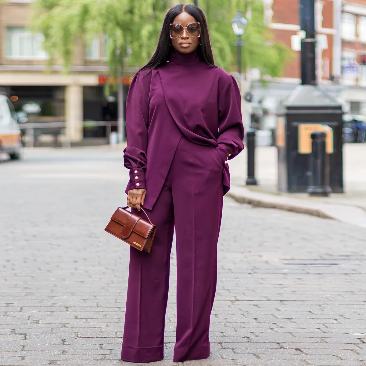 Irregular Forking Two Pieces Sets for Women 2023 New Autumn Winter High Collar Long Sleeve T-shirt Wide Leg Pants Female Suits
Irregular Forking Two Pieces Sets for Women 2023 New Autumn Winter High Collar Long Sleeve T-shirt Wide Leg Pants Female Suits