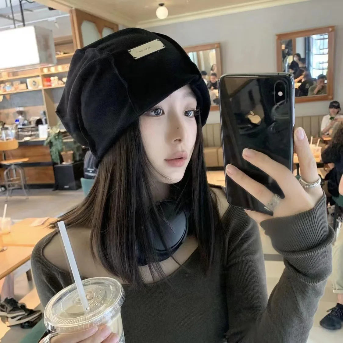 

Slouchy Beanies Women Hiphop Punk Metal Skullies Pile Hat Autumn Winter Warm Windproof Ear Protection Knitted Soft Bonnet Gorras