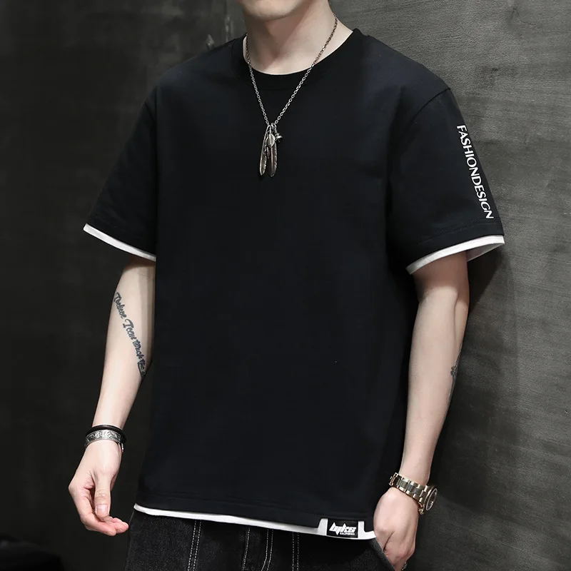 Summer New Men's Pullovers Crew Neck Spliced Printed Letter Short Sleeve Casual Fashion Loose All-match Young Style T-shirt Tops
Summer New Men's Pullovers Crew Neck Spliced Printed Letter Short Sleeve Casual Fashion Loose All-match Young Style T-shirt Tops