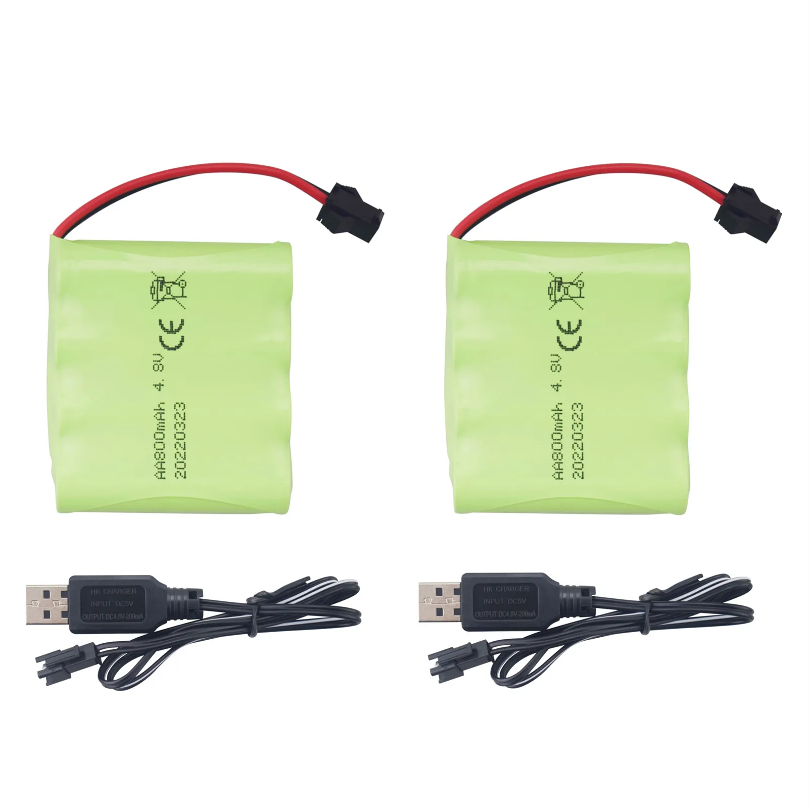 2PCS AA 4.8V 800mAh Rechargeable Battery SM2P Plug RC Truck Stunt Car Excavator Toy Car Battery And USB Charging Cable
2PCS AA 4.8V 800mAh Rechargeable Battery SM2P Plug RC Truck Stunt Car Excavator Toy Car Battery And USB Charging Cable