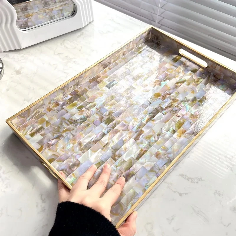 European-style Mosaic Shell Pattern Tray Tea Tray Rectangular Fruit Plate Home Serving Plate Storage Box Home Decoration Modern
European-style Mosaic Shell Pattern Tray Tea Tray Rectangular Fruit Plate Home Serving Plate Storage Box Home Decoration Modern