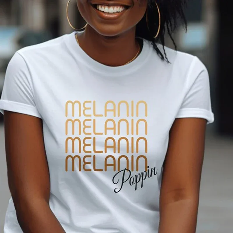 Новинка, Классические хлопковые футболки Melanin, Женская Эстетическая одежда на заказ
Новинка, Классические хлопковые футболки Melanin, Женская Эстетическая одежда на заказ
