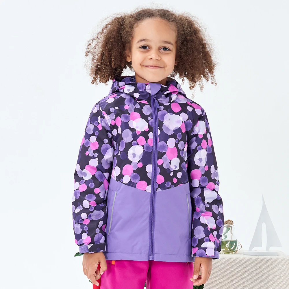 

Hiheart 3-9T Kid Girls Jackets Floral Fleece Lined Waterproof Spring Autumn Windbreaker Lightweight Girls Rain Jackets Outerwear