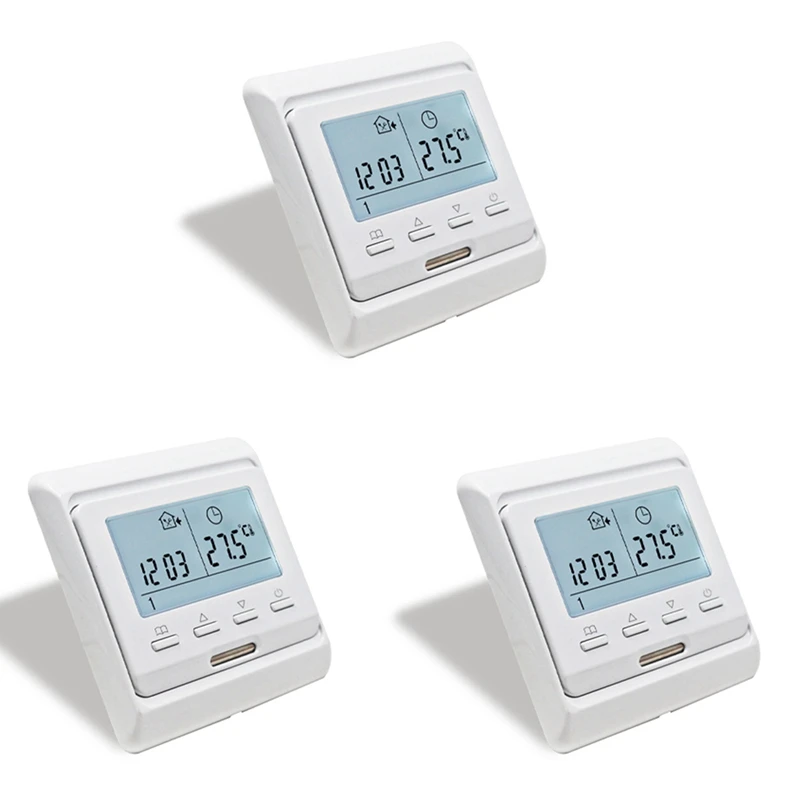 

3X 16A 230V LCD Programmable Warm Floor Heating Room Thermostat Thermoregulator Temperature Controller Manual Mechanical