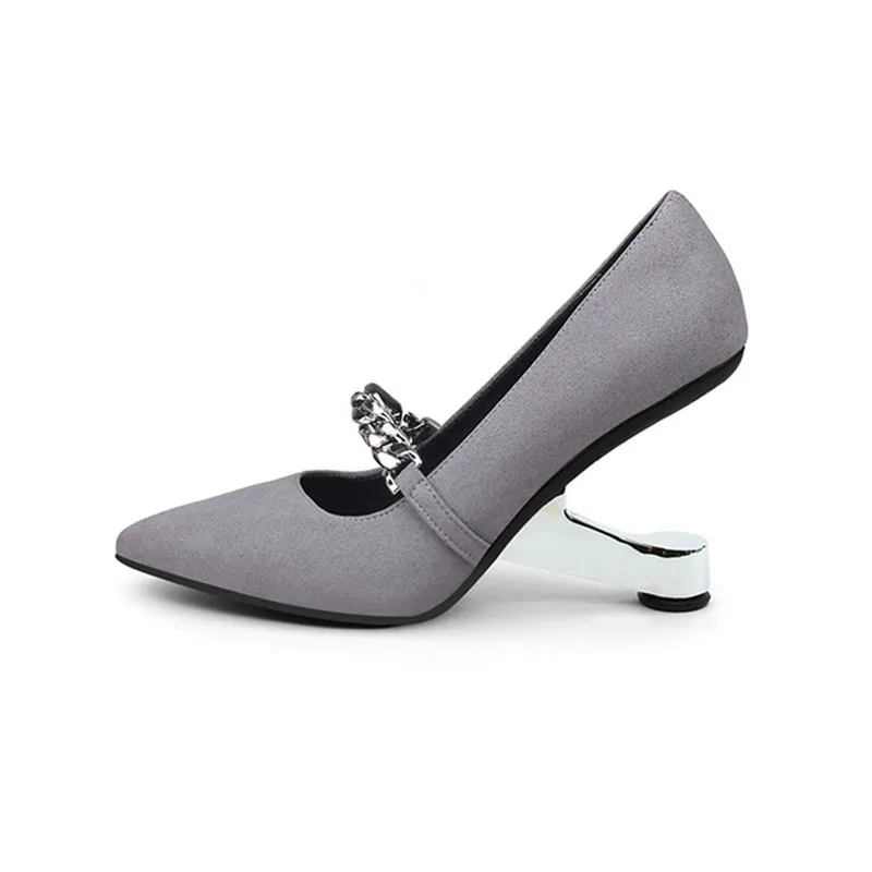 Dark Grey Shallow Women Pumps Slip On Chains Spring Single Shoes Pointed Toe Iron Strange High Heels Party Zapatillas Femmes
Dark Grey Shallow Women Pumps Slip On Chains Spring Single Shoes Pointed Toe Iron Strange High Heels Party Zapatillas Femmes