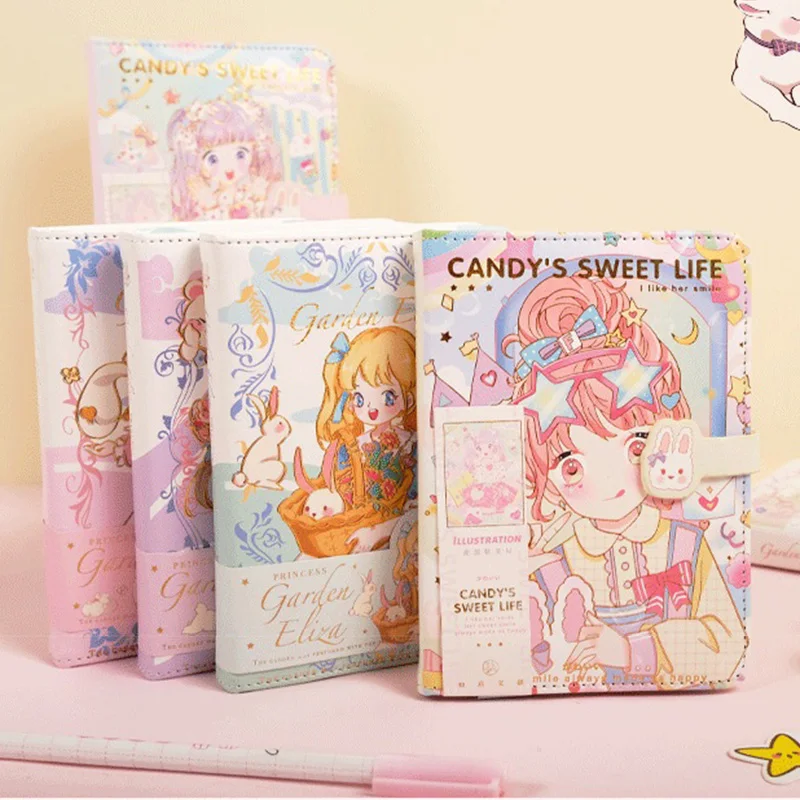 Cute Cartoon Girl Notebook A6 128 Sheets Color Pages Illustration Soft Leather Magnetic Button Diary Planner Agenda Notepad
Cute Cartoon Girl Notebook A6 128 Sheets Color Pages Illustration Soft Leather Magnetic Button Diary Planner Agenda Notepad