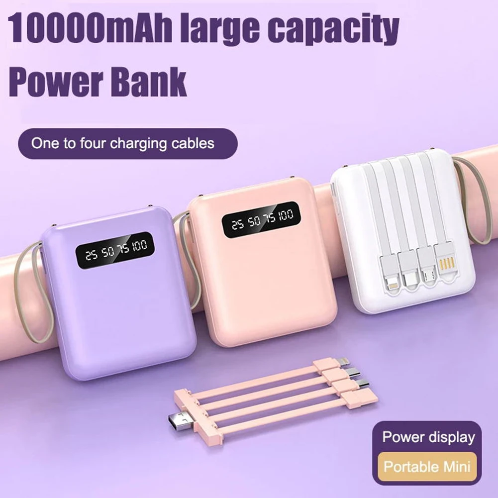 20000mAh Digital Display Power Bank Comes With 4 Wires Large Capacity PoverBank Mobile Phone External Battery For Iphone Xiaomi
20000mAh Digital Display Power Bank Comes With 4 Wires Large Capacity PoverBank Mobile Phone External Battery For Iphone Xiaomi