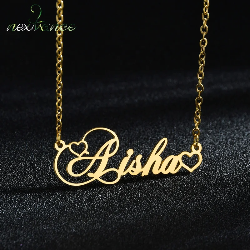 Personalized Custom Name Necklace Steel Pendant Gold Color Chain Nameplate Heart Necklaces for Women Men Birthday Jewelry Gifts
Personalized Custom Name Necklace Steel Pendant Gold Color Chain Nameplate Heart Necklaces for Women Men Birthday Jewelry Gifts
