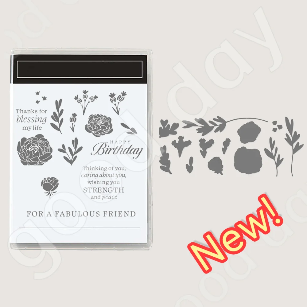 2023 New Arrival Happy Birthday Flowers Clear Stamps or Metal Cutting Dies Sets for Diy Craft Making Greeting Card Scrapbook
2023 New Arrival Happy Birthday Flowers Clear Stamps or Metal Cutting Dies Sets for Diy Craft Making Greeting Card Scrapbook