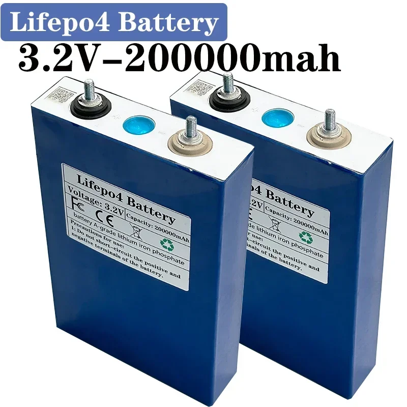 

3.2v 200Ah Lifepo4 Battery Grade A Lithium Iron Phosphate for 12v Campers Golf Cart Off-Road Solar Wind Yacht