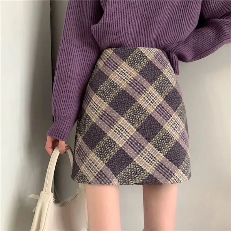 Woolen Skirt for Women Autumn Winter New Arrival High Waist Vintage Plaid Skirt Flattering for Curvy Ladies A line Short Skirt
Woolen Skirt for Women Autumn Winter New Arrival High Waist Vintage Plaid Skirt Flattering for Curvy Ladies A line Short Skirt