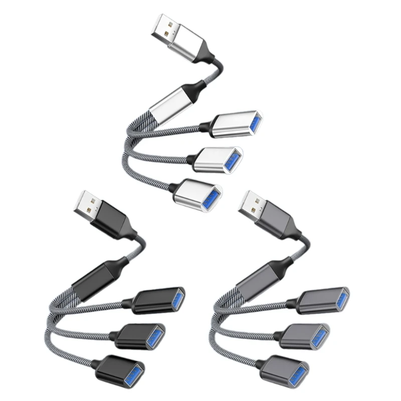 

USB-разветвитель Y-кабель для зарядки OTG 3 в 1 USB-папа на 3 USB 2.0-мама удлинитель-концентратор для зарядки данных
