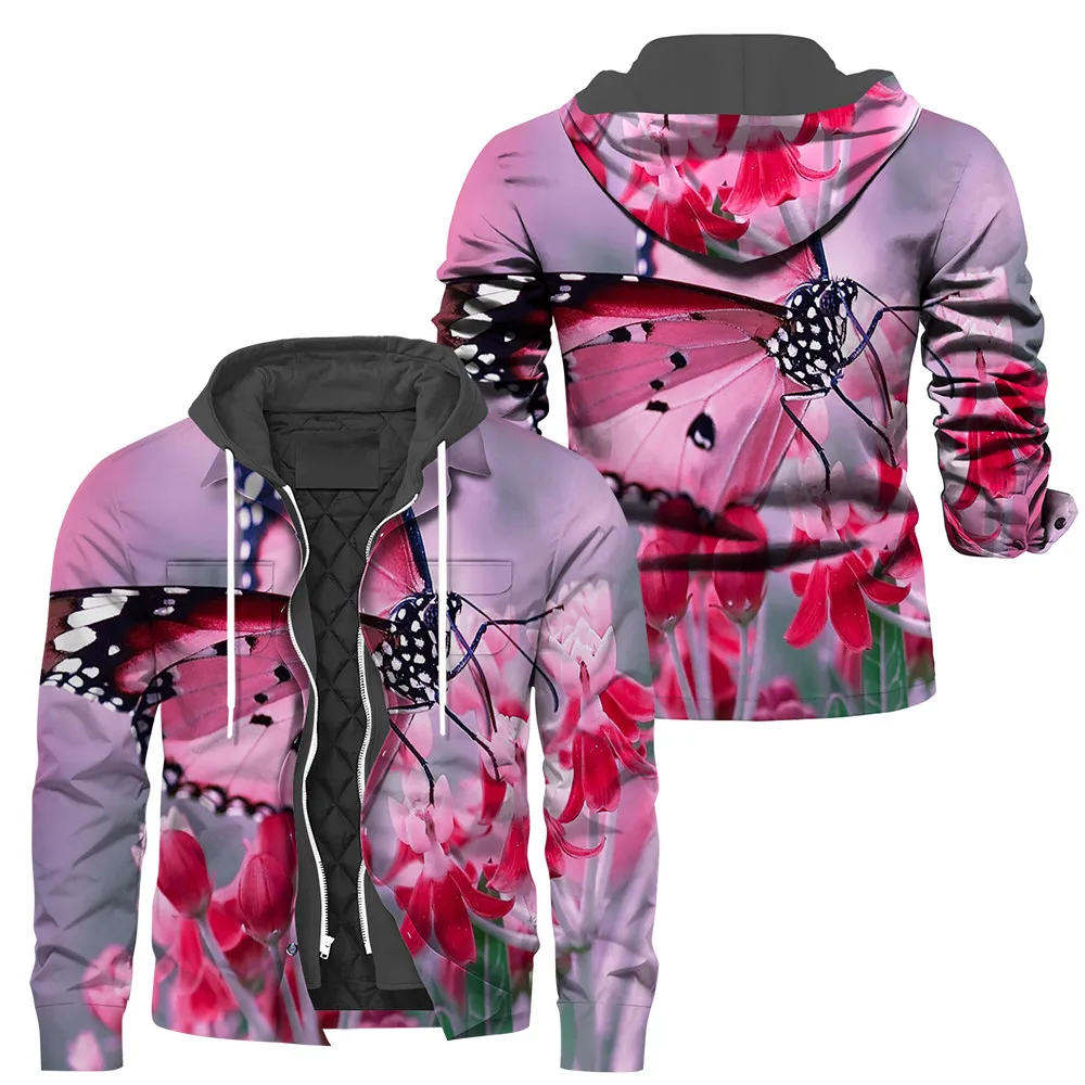 HXCotton Padded Thickened Coats Fashion Animal Flower Butterfly 3D Printed Zip Hoodies Pocket Jacket Men Women Clothing
HXCotton Padded Thickened Coats Fashion Animal Flower Butterfly 3D Printed Zip Hoodies Pocket Jacket Men Women Clothing