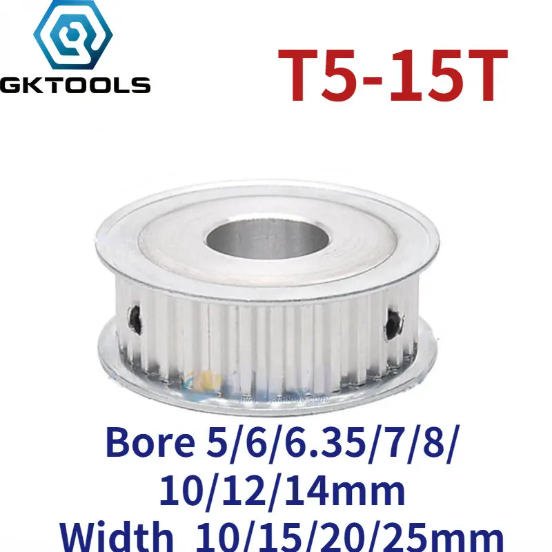T5 15 Teeth Pulley AF Groove Width 10/15/20/25mm Hole 5/6/6.35/7/8/10/12/14mm Two-Side Flat Synchronous Pulley
T5 15 Teeth Pulley AF Groove Width 10/15/20/25mm Hole 5/6/6.35/7/8/10/12/14mm Two-Side Flat Synchronous Pulley