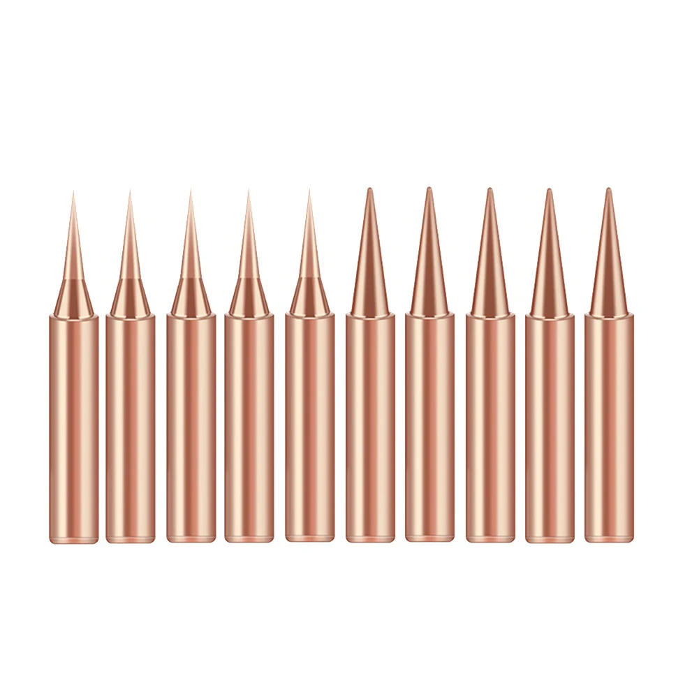 10PCS 900M-T Copper Soldering Iron Tips Lead Free Solder Welding Sting For Hakko Saike 936 852d+ Welding Tools Accessories
10PCS 900M-T Copper Soldering Iron Tips Lead Free Solder Welding Sting For Hakko Saike 936 852d+ Welding Tools Accessories