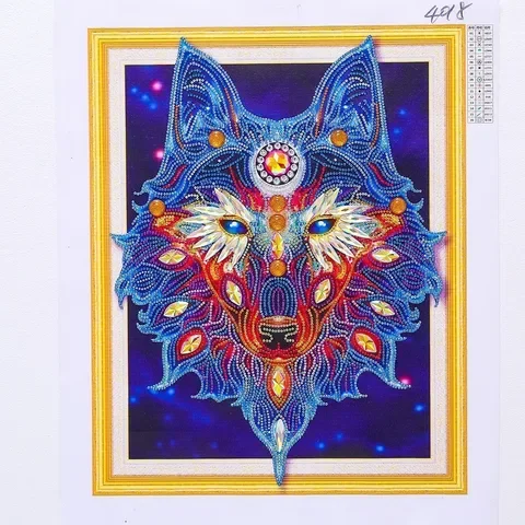 

AZQSD Special Shape Diamond Painting Cross Stitch Animal Handmade Gift Diamond Embroidery Wolf Partial Drill Kits Mosaic DIY
