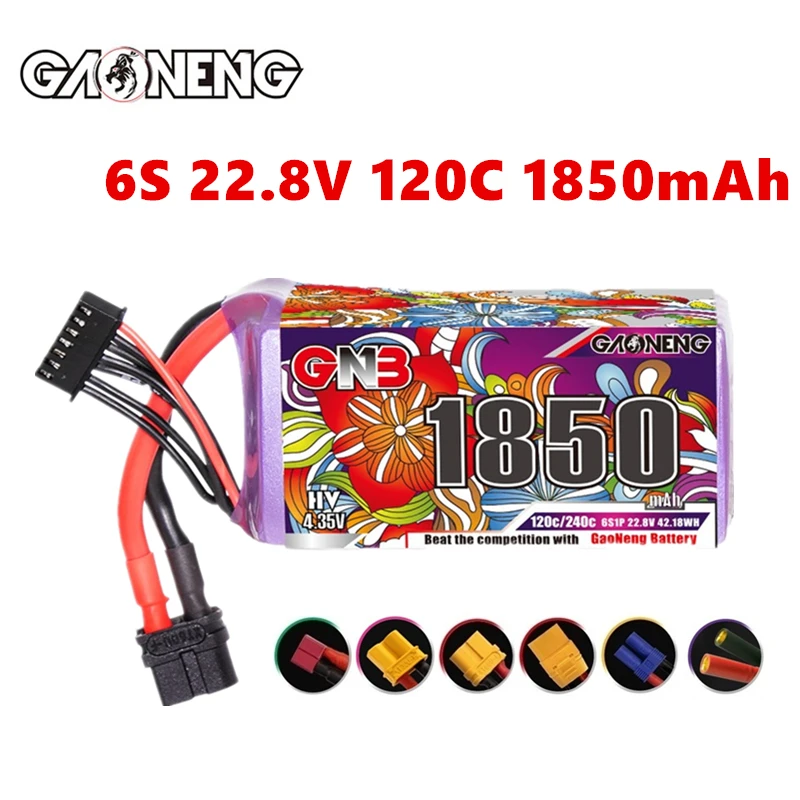 Модернизированная GNB 6S1P 22,8 V 1850mAh Lipo батарея для RC FPV гоночный Дрон вертолет Квадрокоптер LiHV 120C 22,8 V батарея
Модернизированная GNB 6S1P 22,8 V 1850mAh Lipo батарея для RC FPV гоночный Дрон вертолет Квадрокоптер LiHV 120C 22,8 V батарея