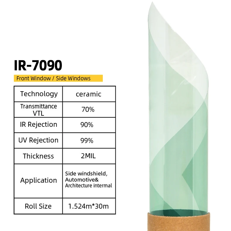 50cmX3m IR90% UV99% Nano Ceramic Film Privacy Anti-glare UV Sun Solar Protection High Insulation Car Window Tint Foil Sticker
50cmX3m IR90% UV99% Nano Ceramic Film Privacy Anti-glare UV Sun Solar Protection High Insulation Car Window Tint Foil Sticker