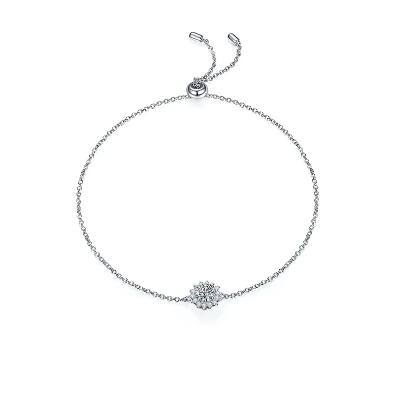 BOEYCJR 925 Silver Sun flower Design 0.5ct D color VVS Moissanite Bracelet for Women Fine Jewelry Gift New style
BOEYCJR 925 Silver Sun flower Design 0.5ct D color VVS Moissanite Bracelet for Women Fine Jewelry Gift New style
